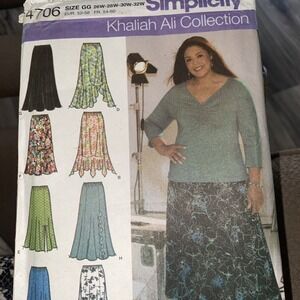 Simplicity 4706 Womens Skirt Sewing Pattern Size 26W-32W Khaliah Ali Uncut